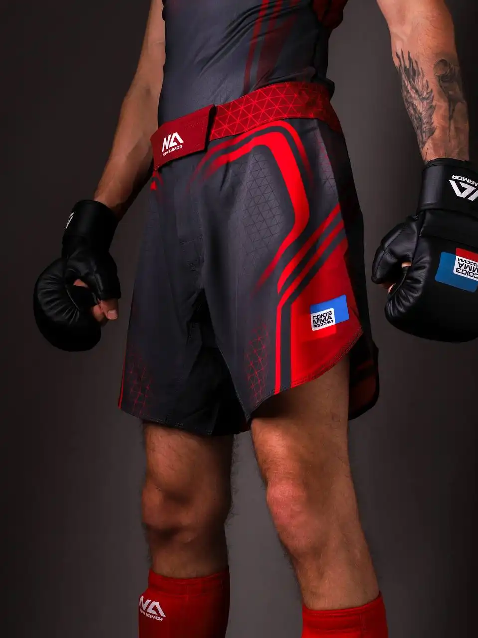 Шорты NEW ARMOR СОЮЗ ММА N1 (M, Красный)