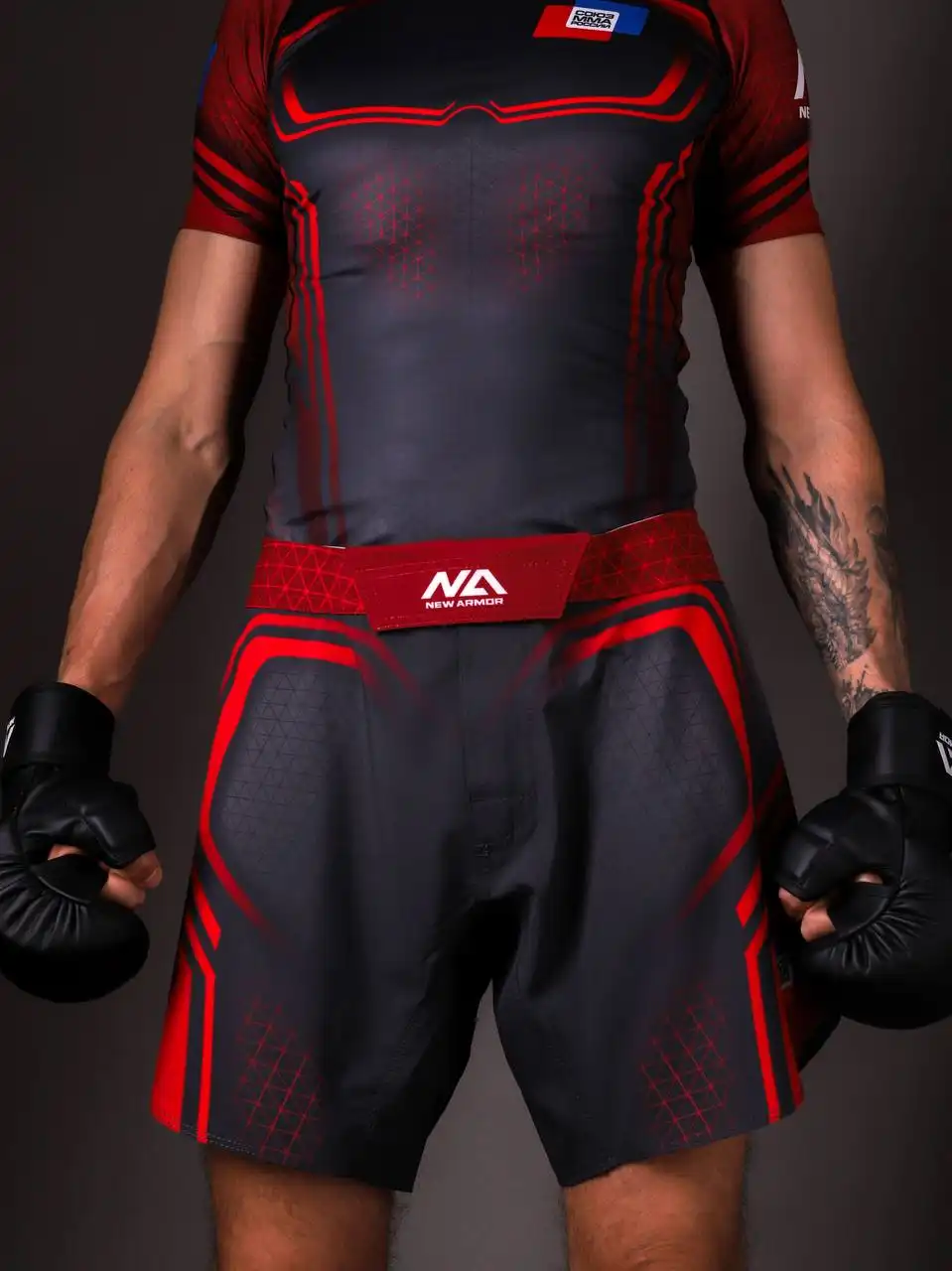 Шорты NEW ARMOR СОЮЗ ММА N1 (M, Красный)
