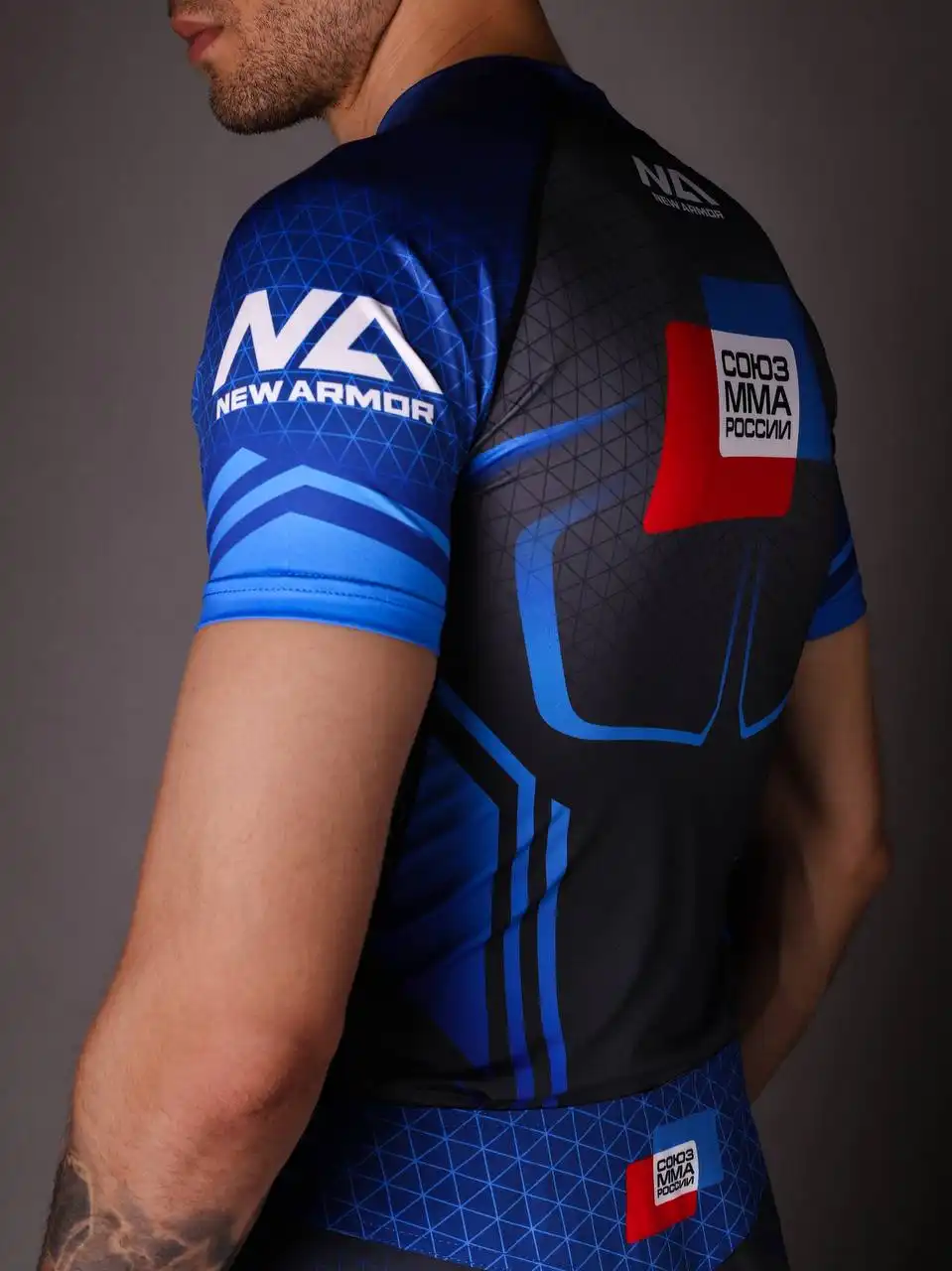 Рашгард NEW ARMOR СОЮЗ ММА N1 (S, Синий)