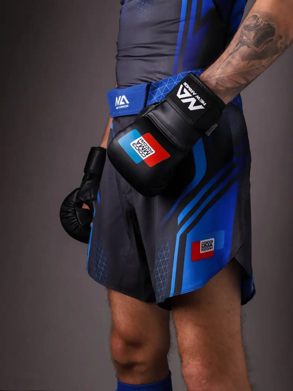 Шорты NEW ARMOR СОЮЗ ММА N1 детские (164, Синий)