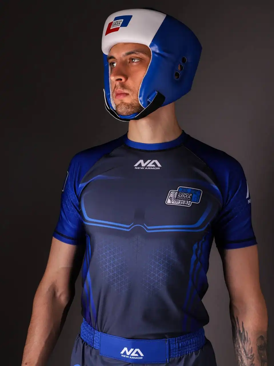 Рашгард NEW ARMOR СОЮЗ ММА (M, Синий)