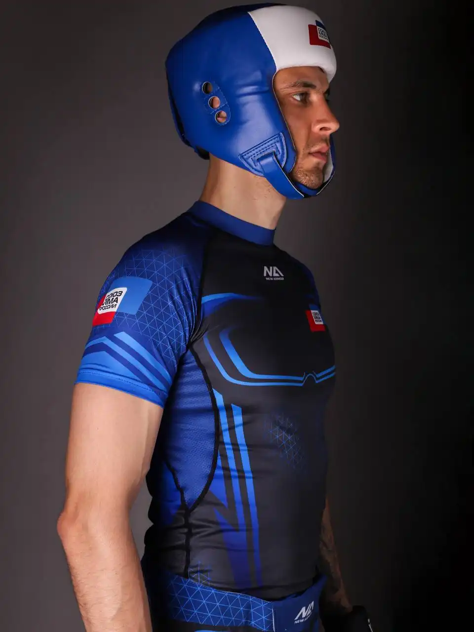 Рашгард NEW ARMOR СОЮЗ ММА N1 (S, Синий)