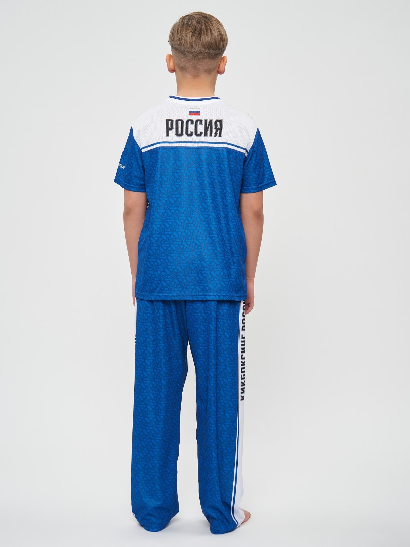 Футболка спортивная КИКБОКСИНГ (Юниор) (2XS, Синий)